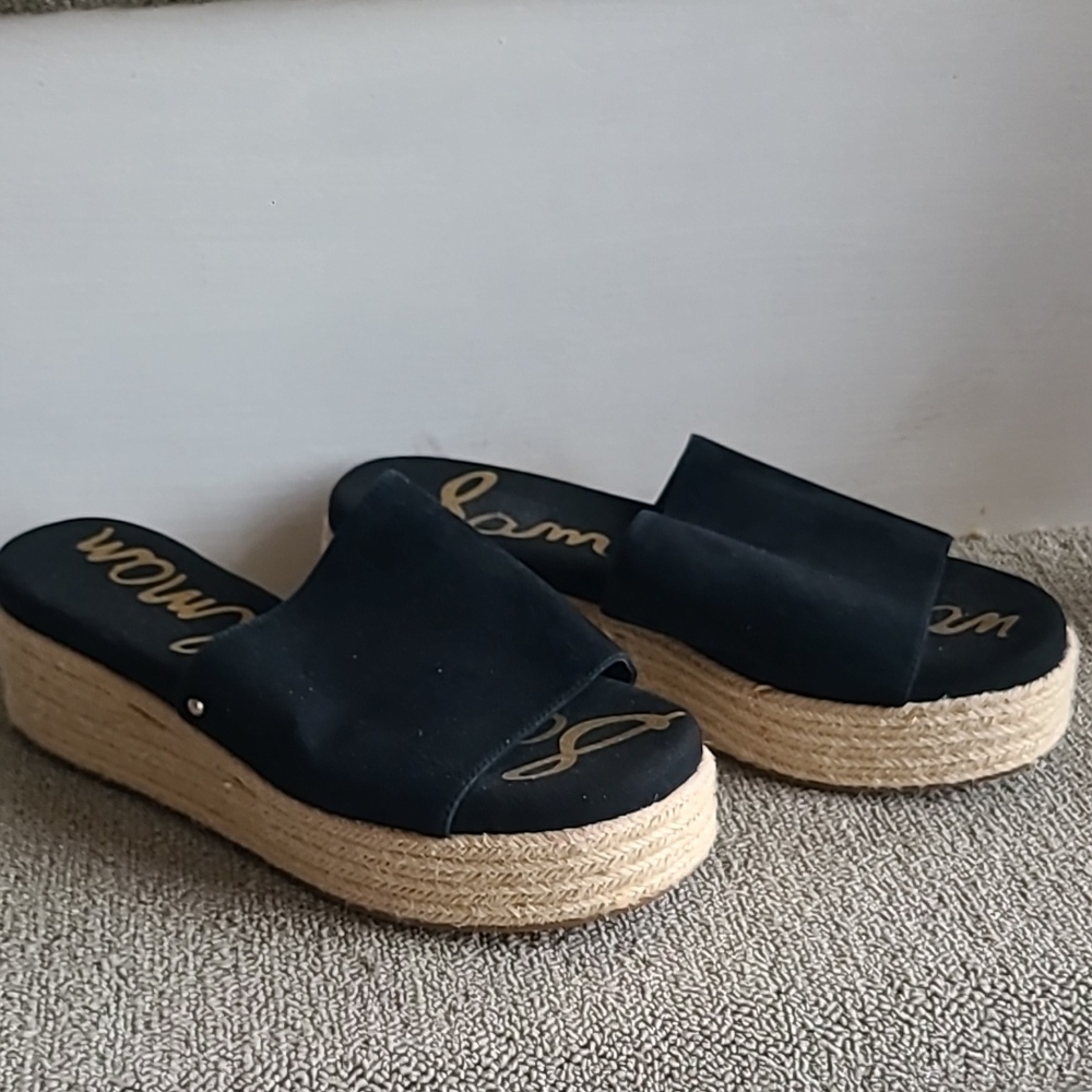 Sam Edelman Black Platform Espadrille Sandals